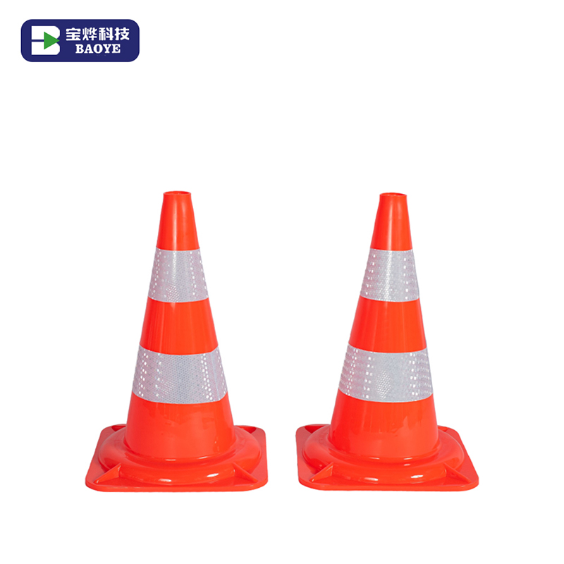Cono de seguridad vial reflectante flexible de PVC de 20 pulgadas