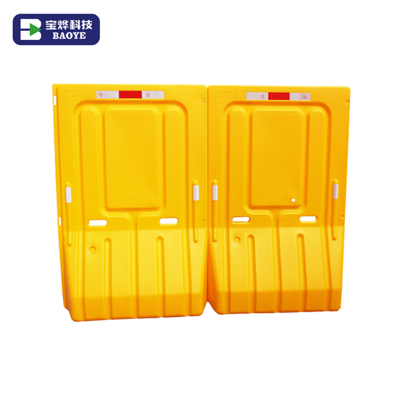 Barrera de Plástico para Obras de L1000 × H1500 mm, Valla Portátil de Seguridad Vial con Tiras Reflectantes